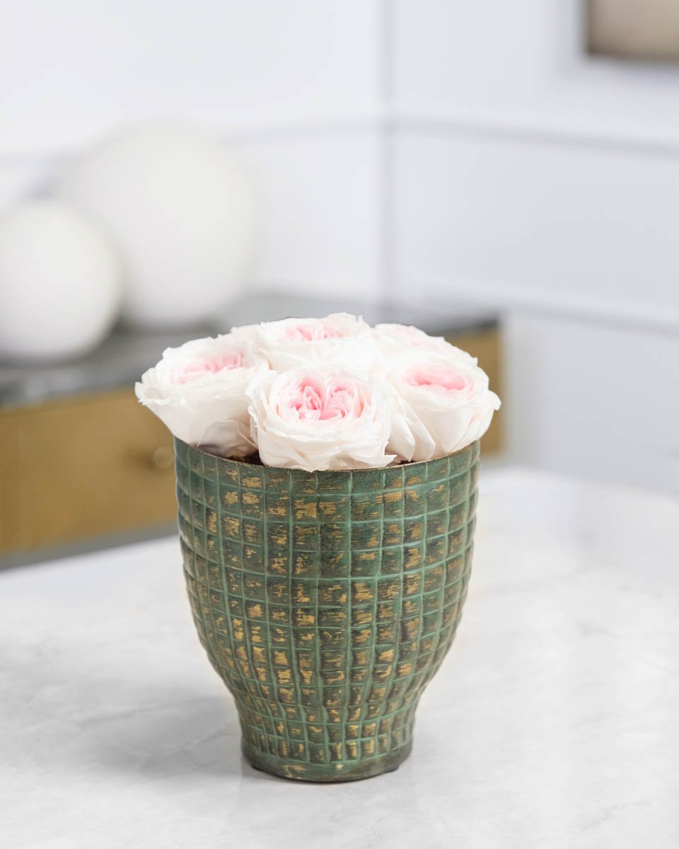 Preserved Pink Rose on Azra Pot